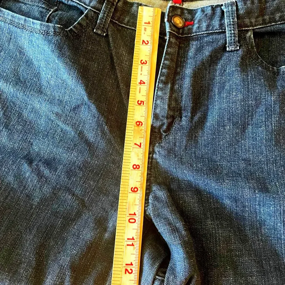 Talbots women's blue denim jeans sz 14 boot cut classic dark wash denim casual